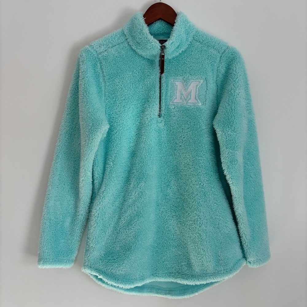 CHARLES RIVER | Aqual Miami University Oversized Preppy Fleece Pullover | Size S